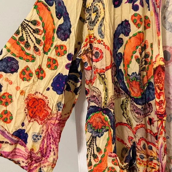 Natural Life Open Front Bohemian Floral Duster Kimono Sz L/XL - Picture 3 of 5